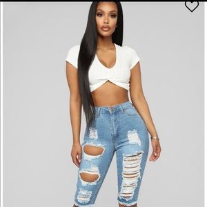 Fashion Nova Lost at Sea Shorts - Light Blue